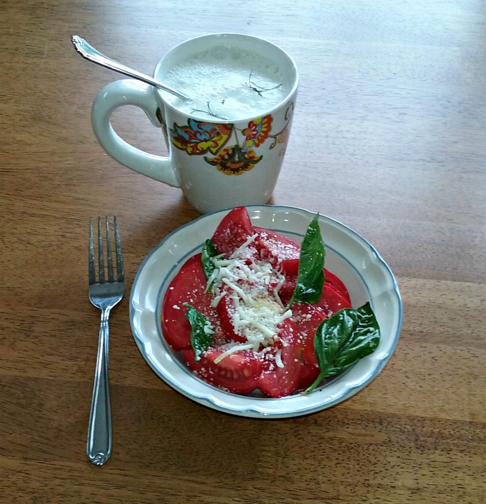 vegetarian meal with cucumber soup