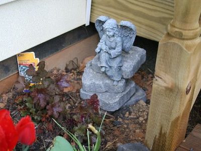angel statue in garden