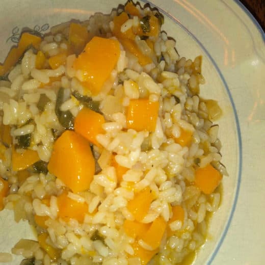 butternut squash risotto on a plate