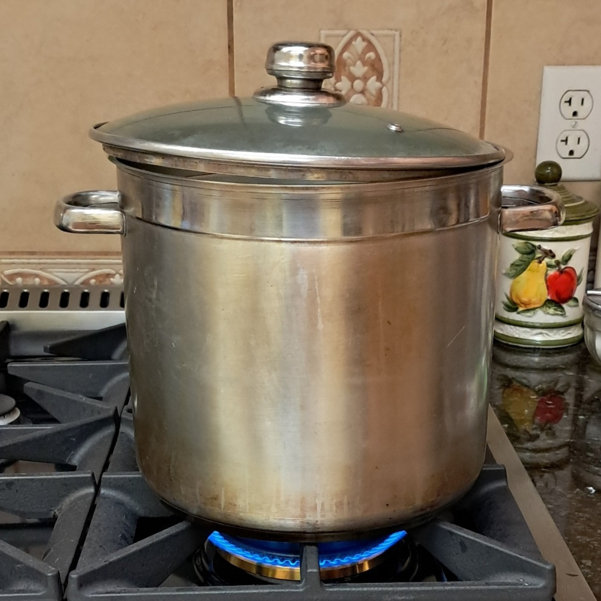 a pot cooking on the stove