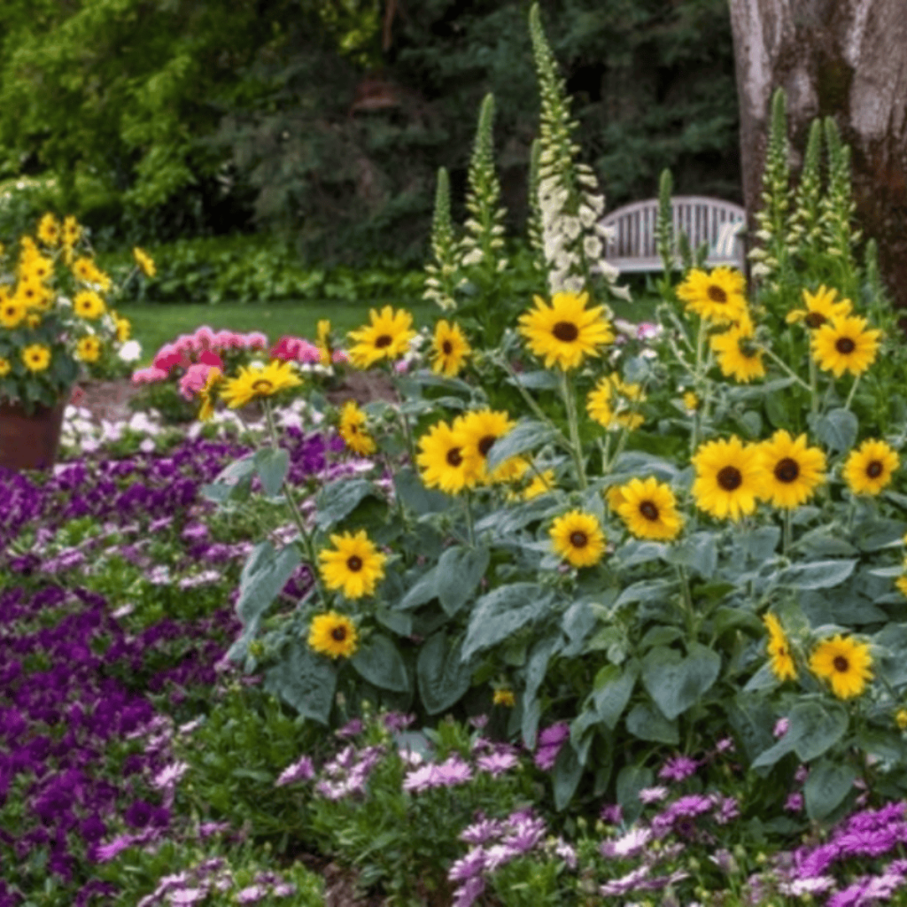 Sunfinity sunflowers in the landscape